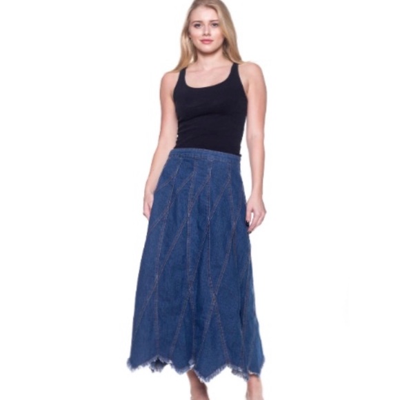 Denim Maxi Skirt - Picture 2 of 2